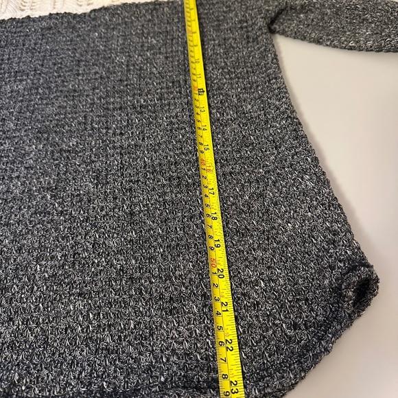 Free People Pointelle and Thermal Colorblock Top in Gray and Cream | Size Small - Picture 8 of 8